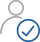 Icon Person mit Häckchen